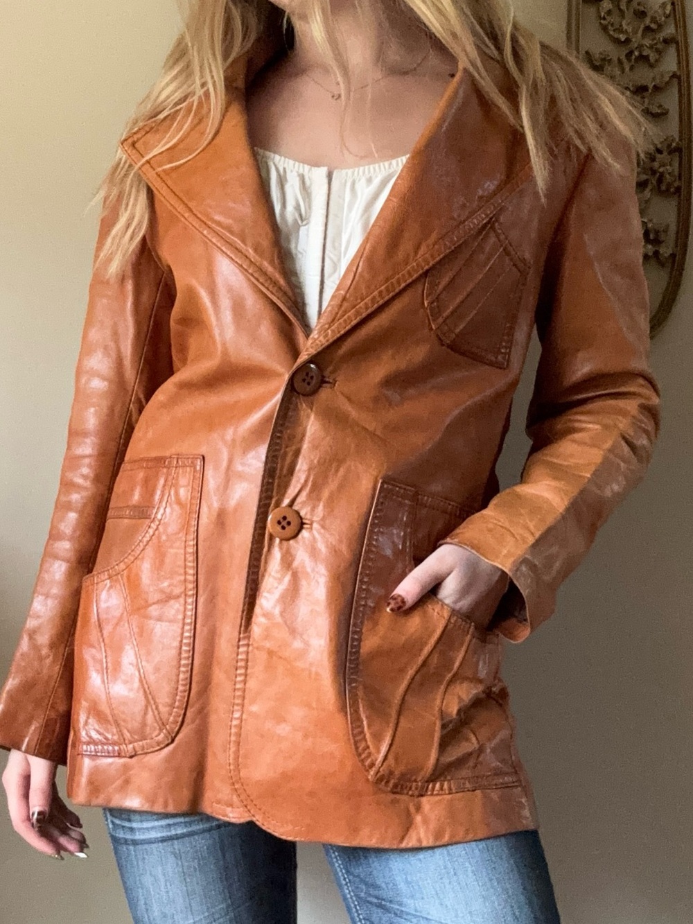 J.Riggings Jackal Vintage 70s Leather Jacket - Picture 7 of 9